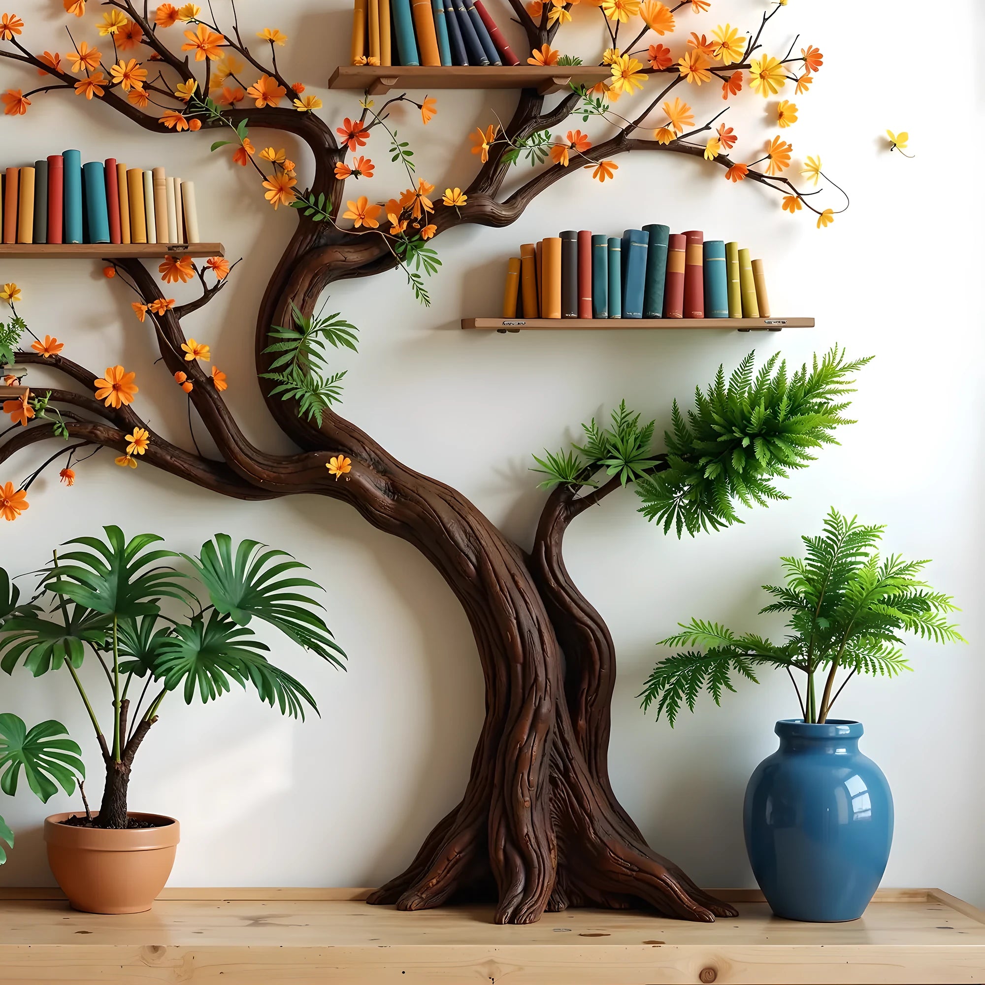 Unique Tree Branch Bookshelf – A Blend of Nature and Elegance .