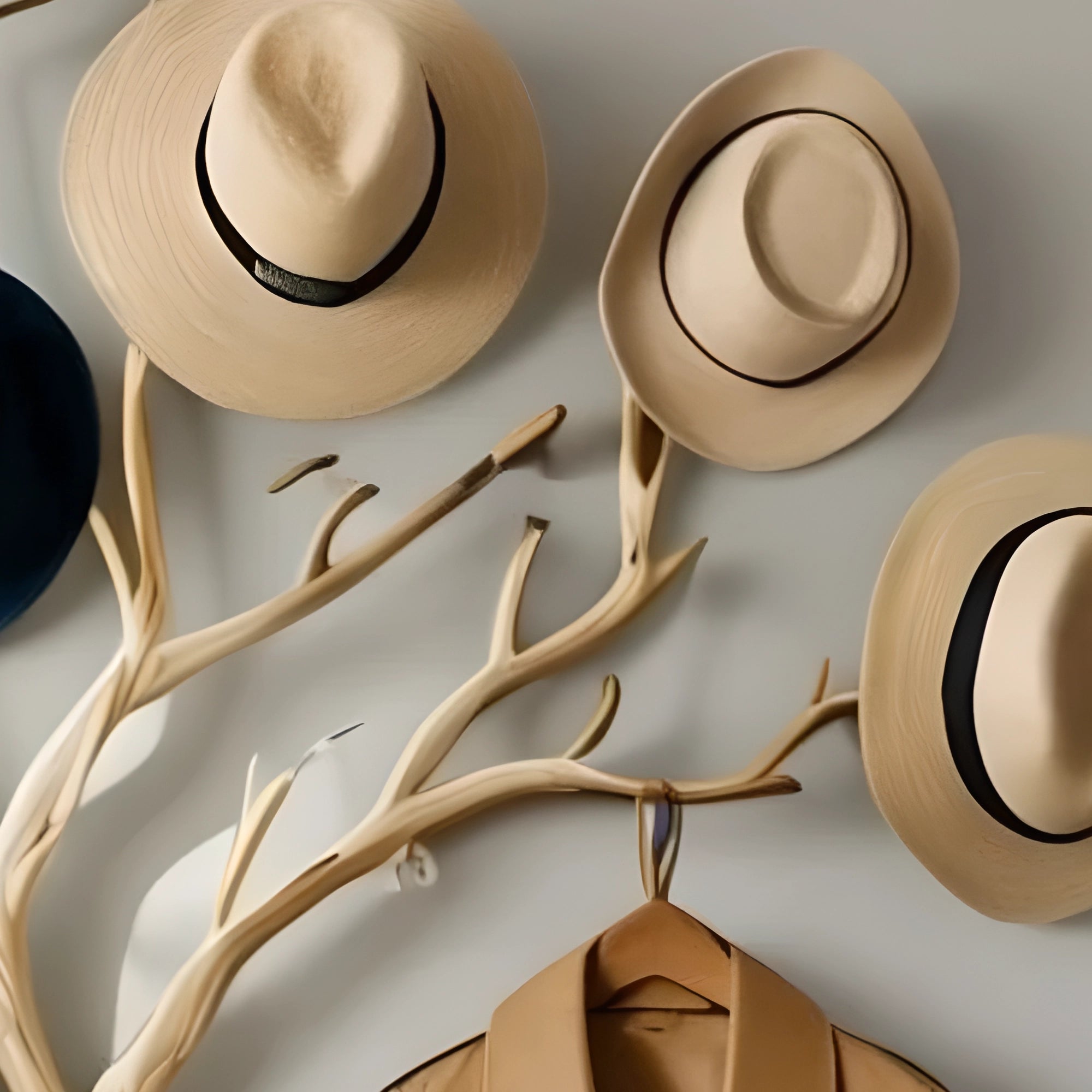 Tree-shaped driftwood coat rack