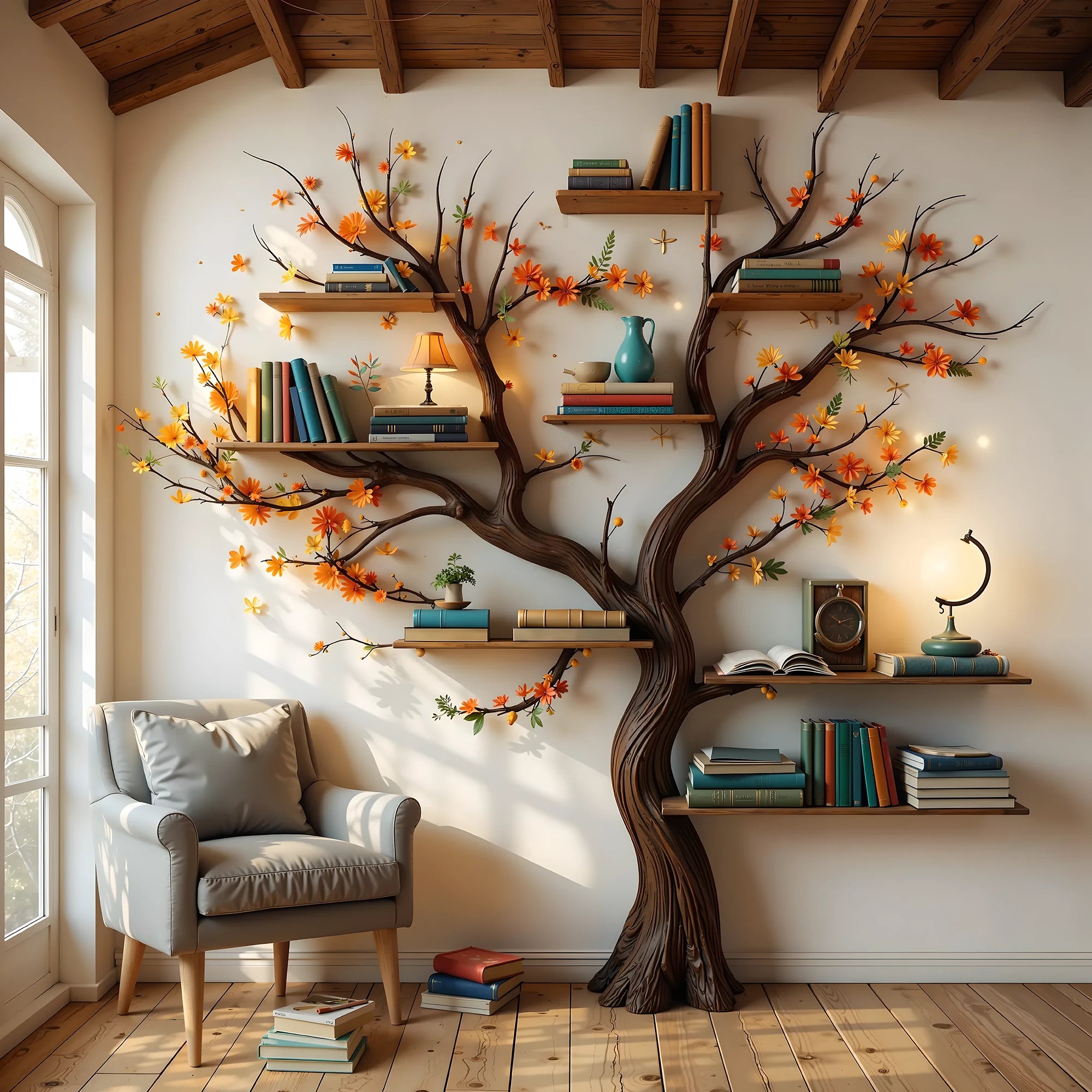 Wooden Tree Bookshelf – A Creative Way to Organize Your Books .