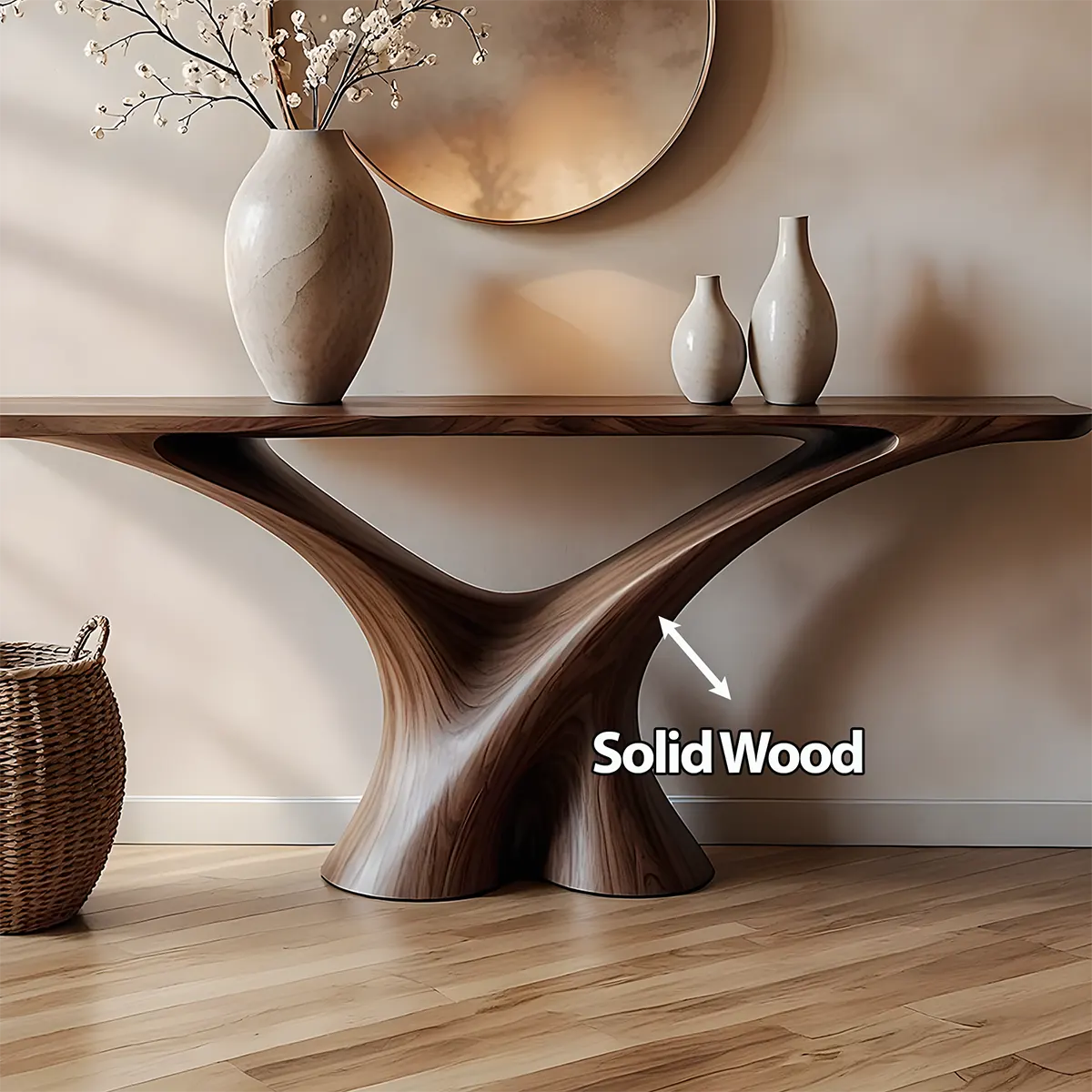 Y-Form Walnut Console Table – Handcrafted Modern Design - Rustira