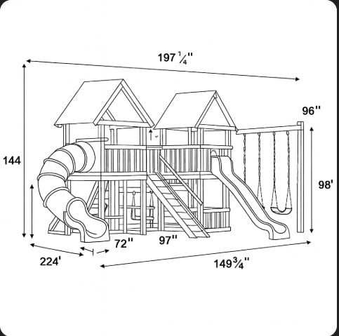 Backyard Swing Set with Rope Swing, Climbing Wall & Wooden Playhouse – Durable Outdoor Fun
