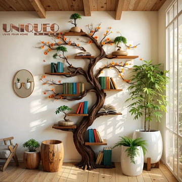 Tree Bookshelf - Unique tree-shaped bookshelf, space-saving, luxurious & convenient