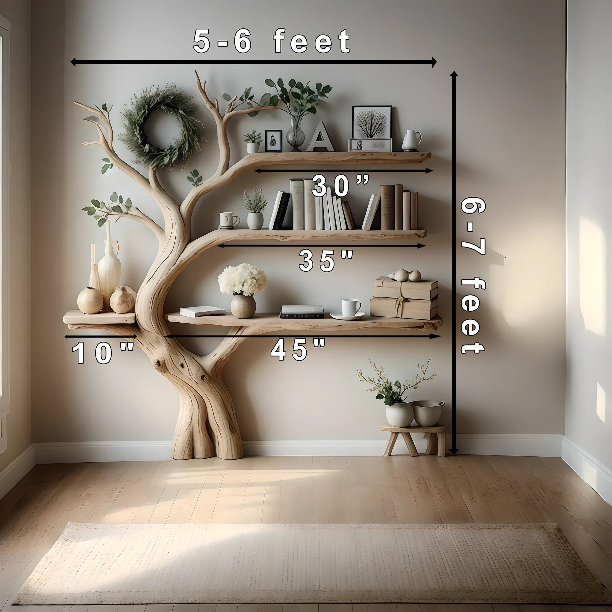 bookshelf. tree bookshelf natural wooden bookcase floating table bookshelf table special decorative bookshelf 