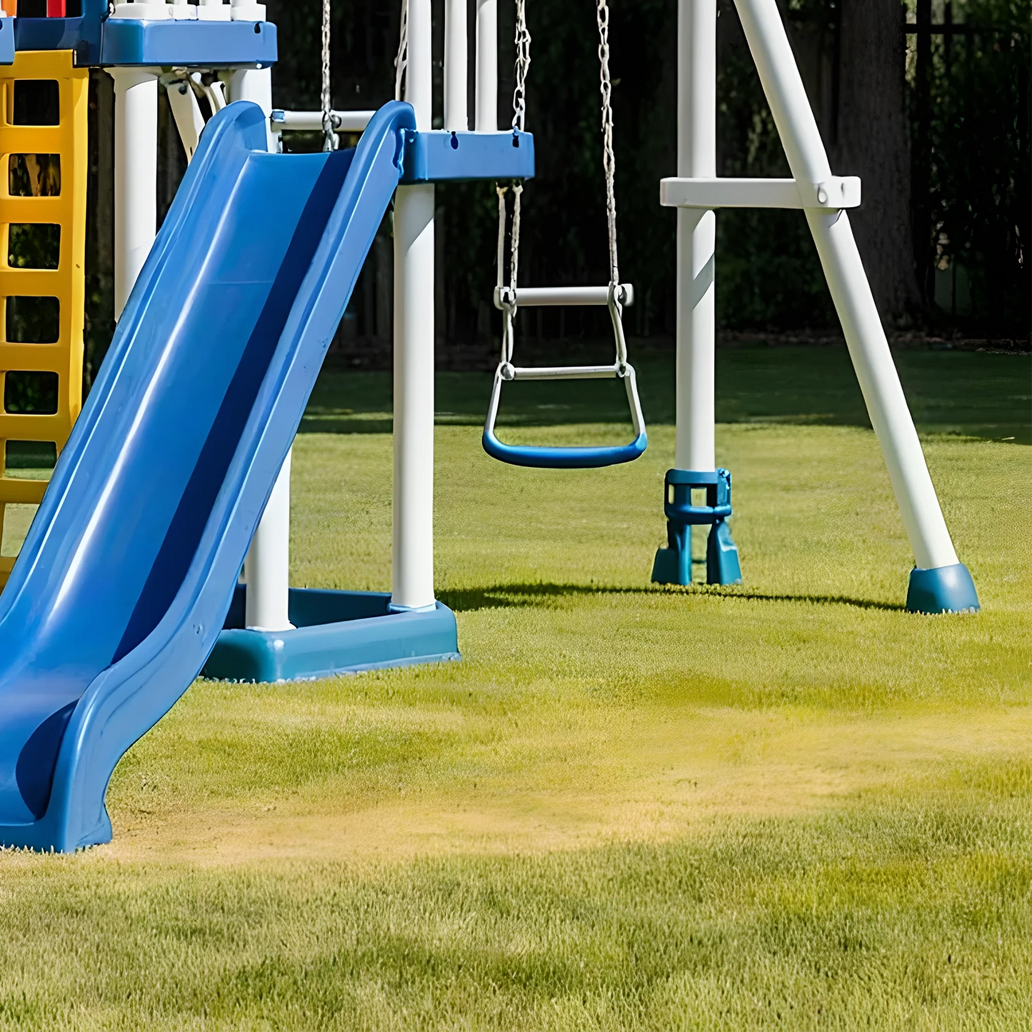 Large Wooden Backyard Playset with Double Slides, Swings & Playhouse – Fun for Kids