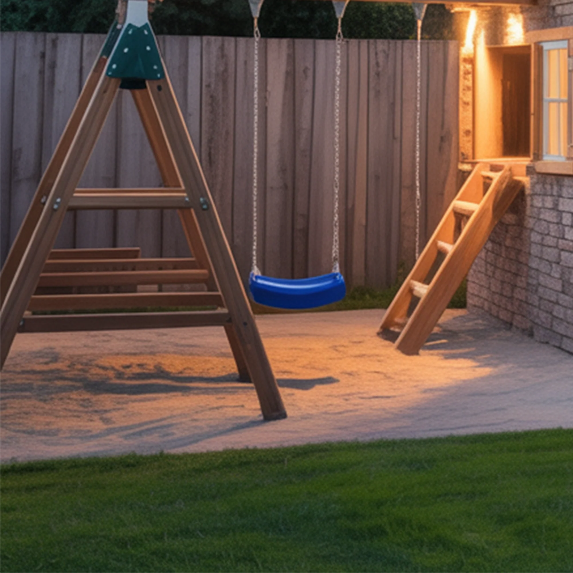 Luxury Wooden Playhouse with Spiral Tube Slide & Swings | Two-Story Outdoor Playground for Kids Backyard Fun
