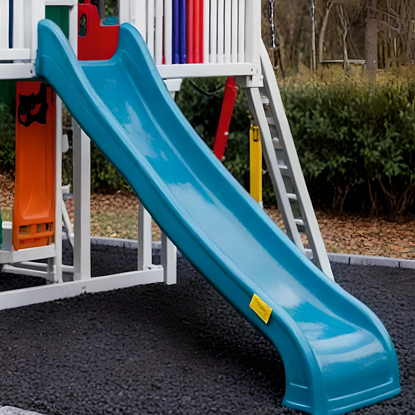 Durable Wooden Playground for Kids – Playhouse, Swings & Long Slides Included
