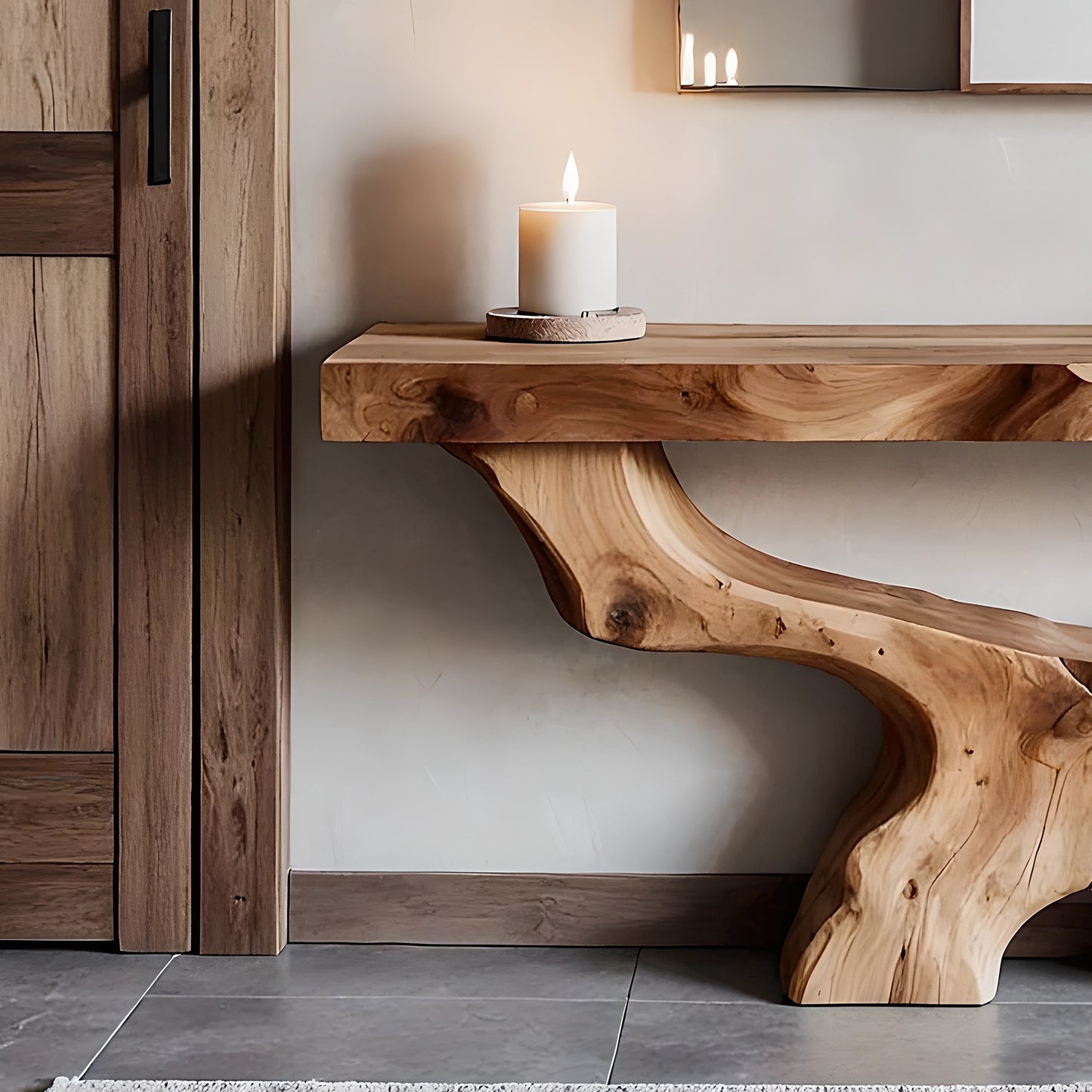 Handmade rustic console table unique natural wood furniture for home decor