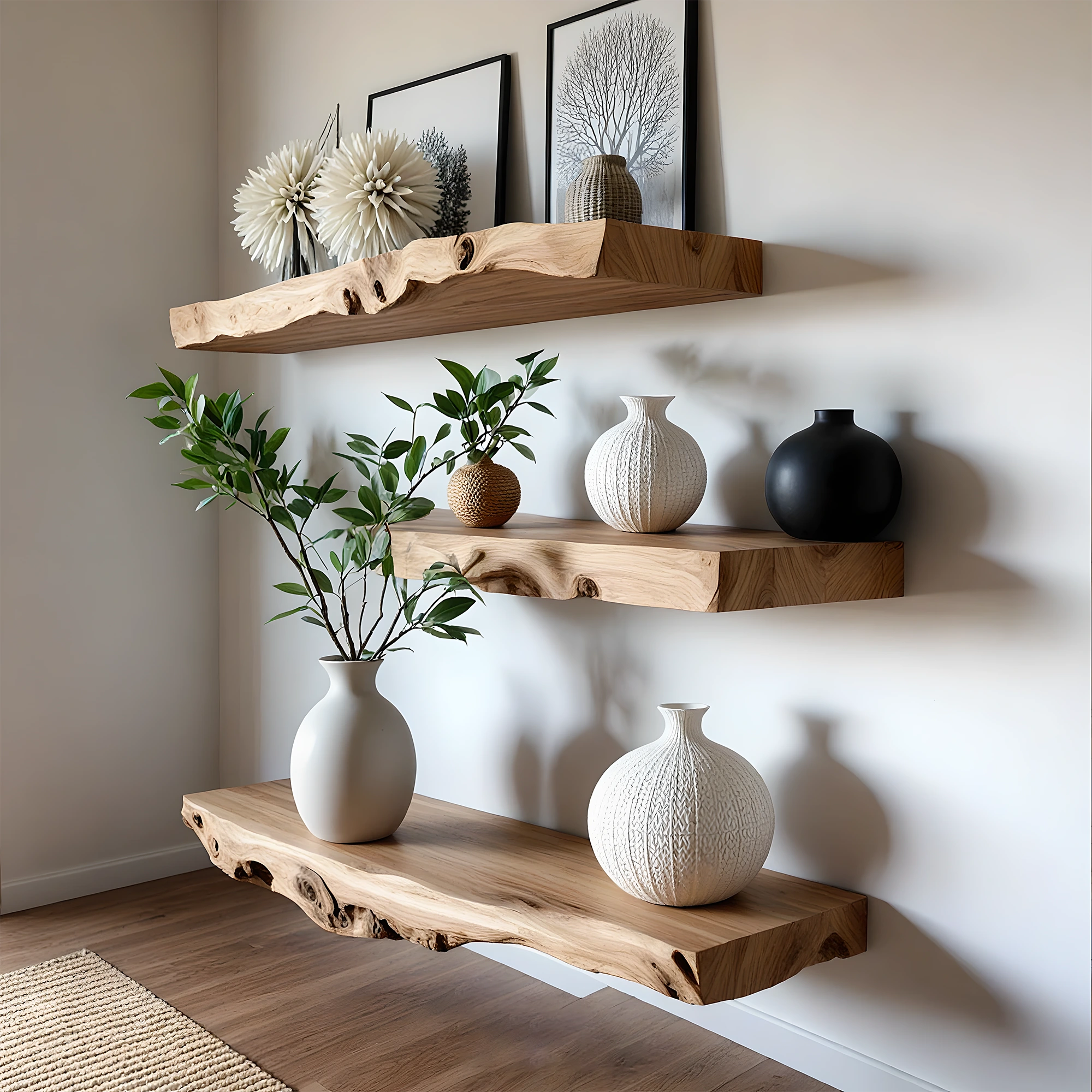 Floating corner wall shelf custom floating shelf display shelf live edge floating shelf long floating shelf home decor 