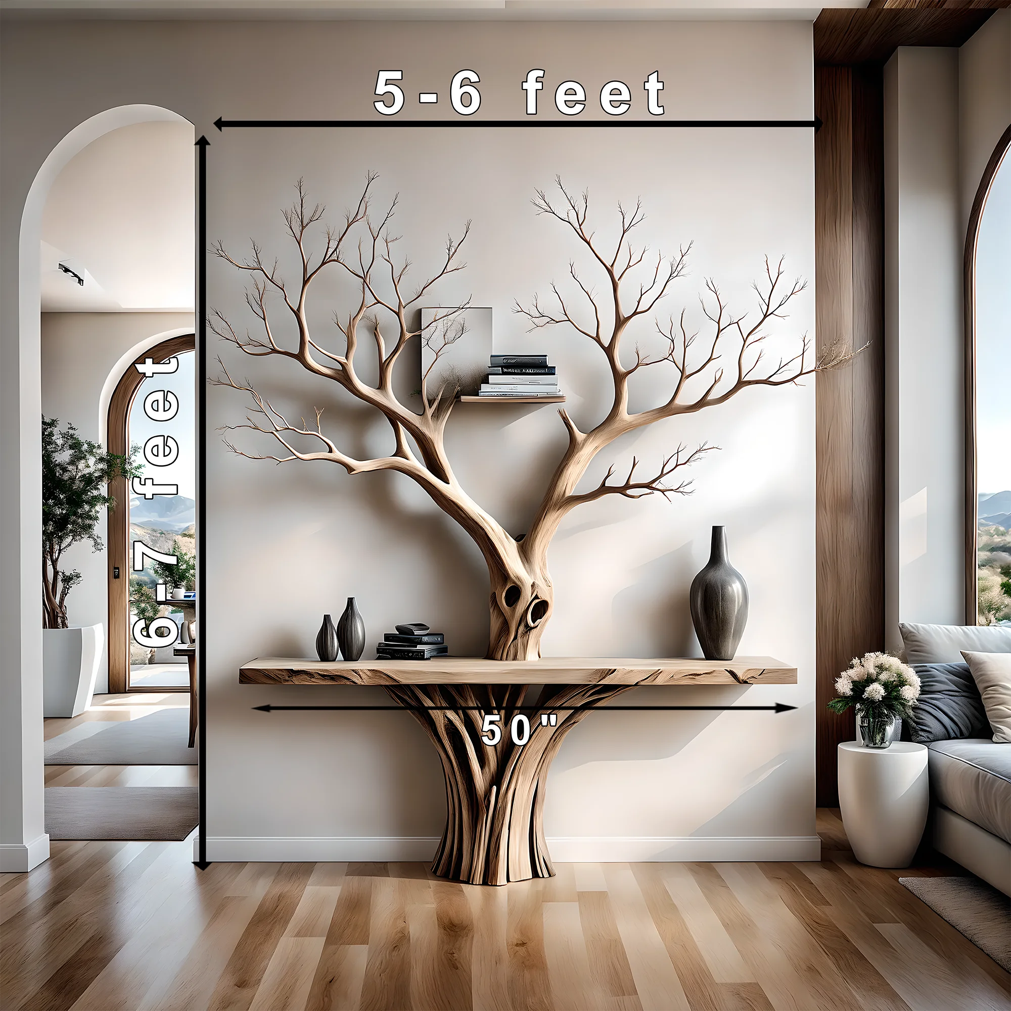 Tree-shaped reading table, children's study table, living room decoration table 