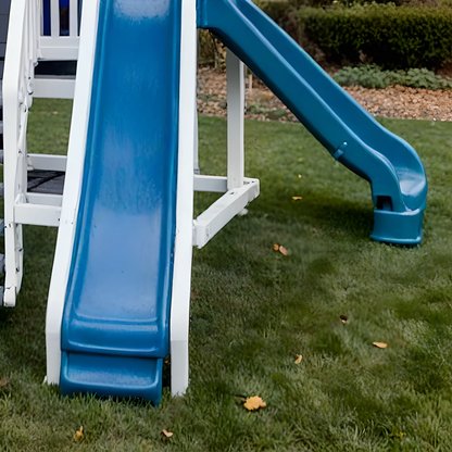 Kids Outdoor Wooden Playhouse with Swings & Slide – Safe Backyard Fun