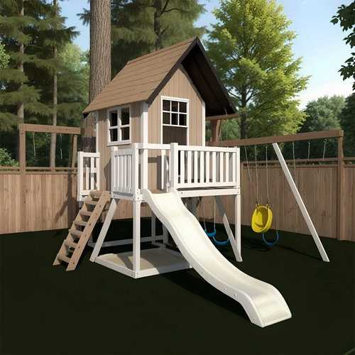 Heavy Duty Wooden Swing Set with Sandbox, Slide & Climbing Ladder – Kids Outdoor Fun