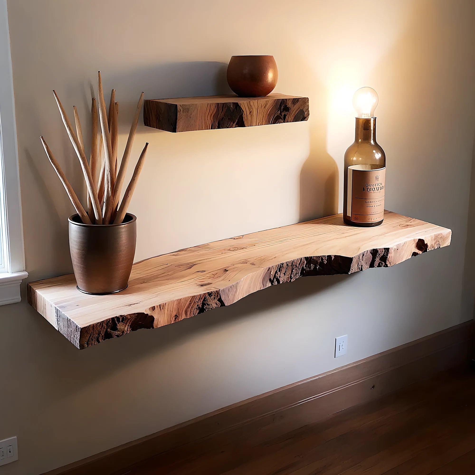 Gifts for loved ones live edge floating shelf live edge wall shelf live edge wooden bookshelf long floating shelf. 