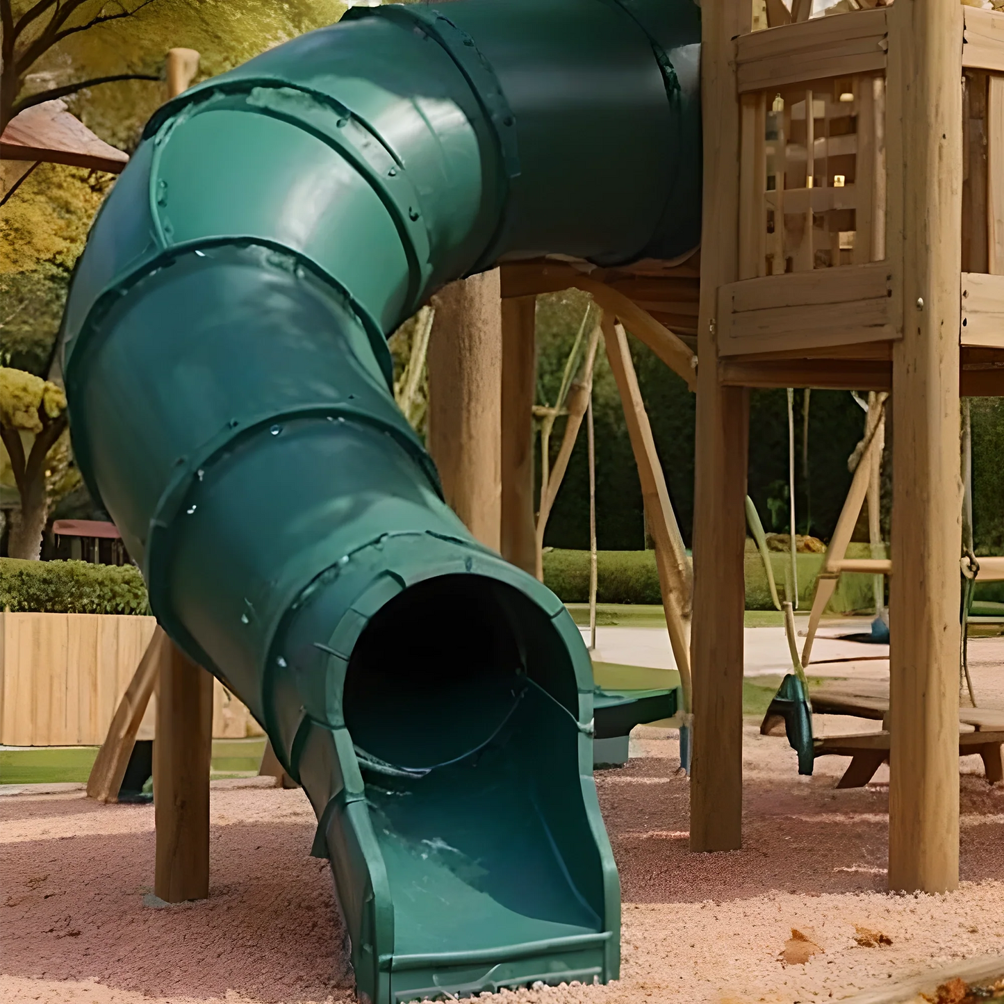 Durable Wooden Backyard Playset – Swings, Slides, and Playhouse for Active Kids