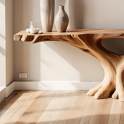 Handmade Solid Wood Console Table – Artistic Root Design