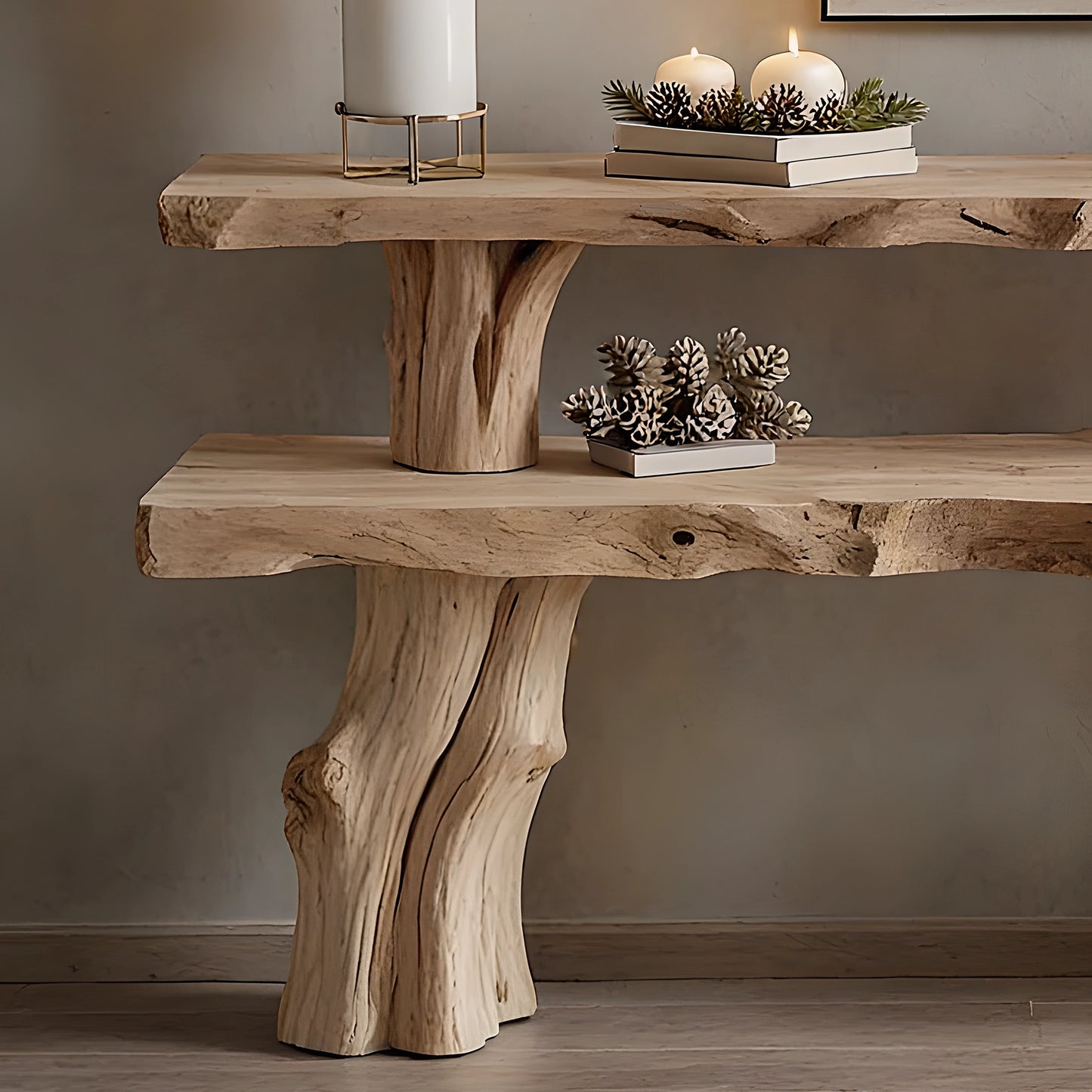 Farmhouse style console table solid wood entryway table for rustic home decor