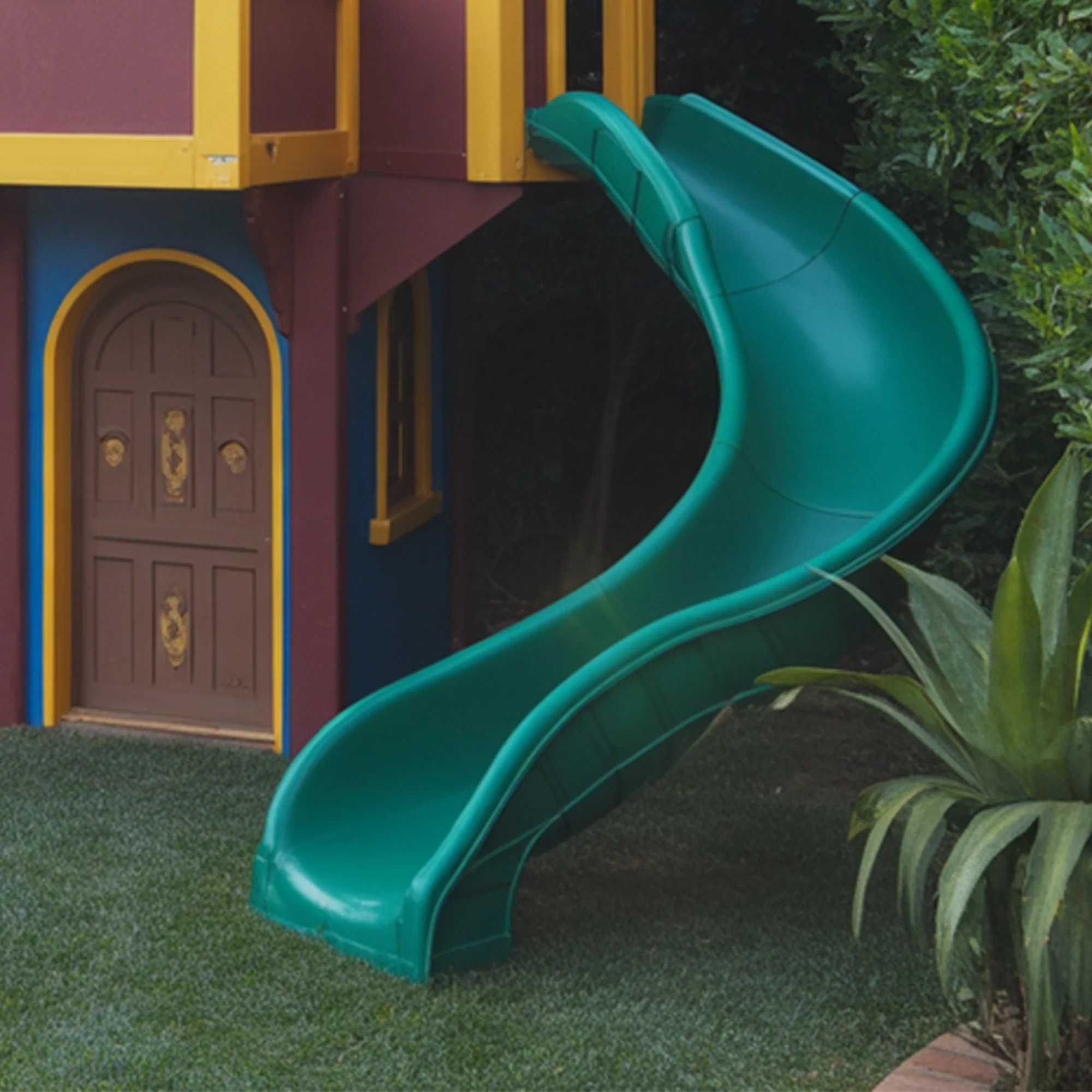 Wooden Castle Playhouse with Tower & Slides | Luxury Outdoor Playground with Swings for Kids Backyard Adventure