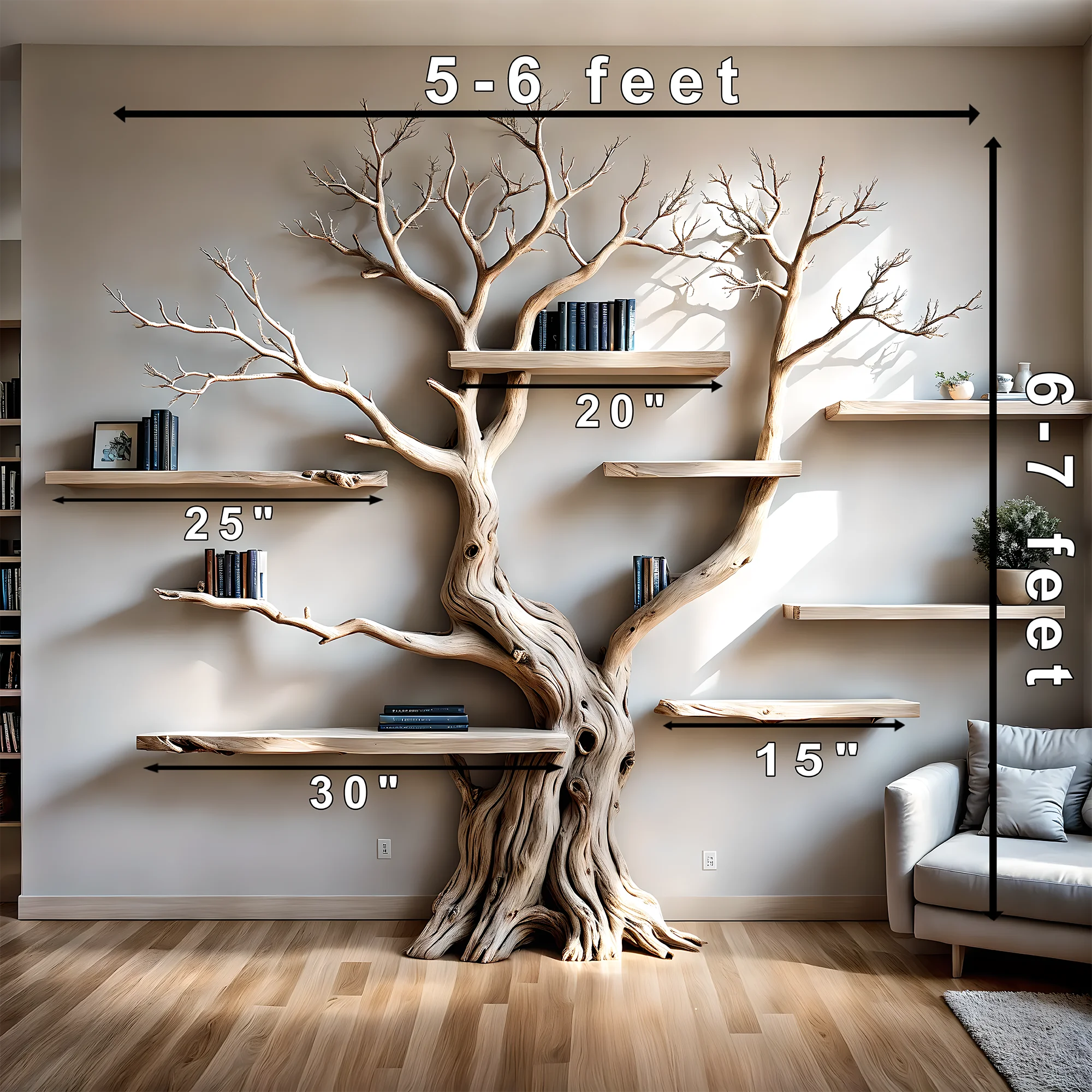 Bookshelf shaped like old trees, perennial trees, bookshelf for home decoration 