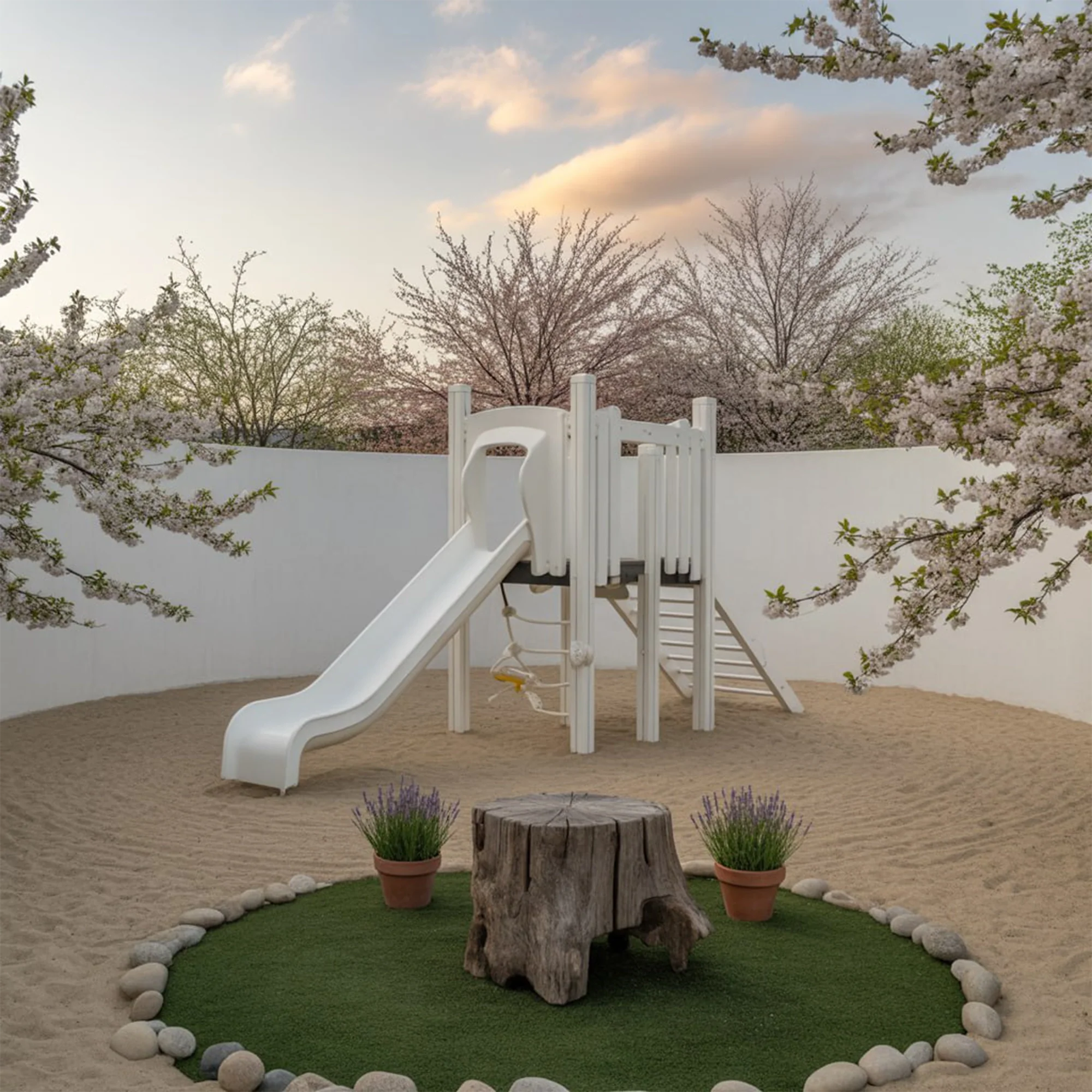 Modern Wooden Outdoor Playhouse with Slide & Swings – 20x10 ft Kids Backyard Playground