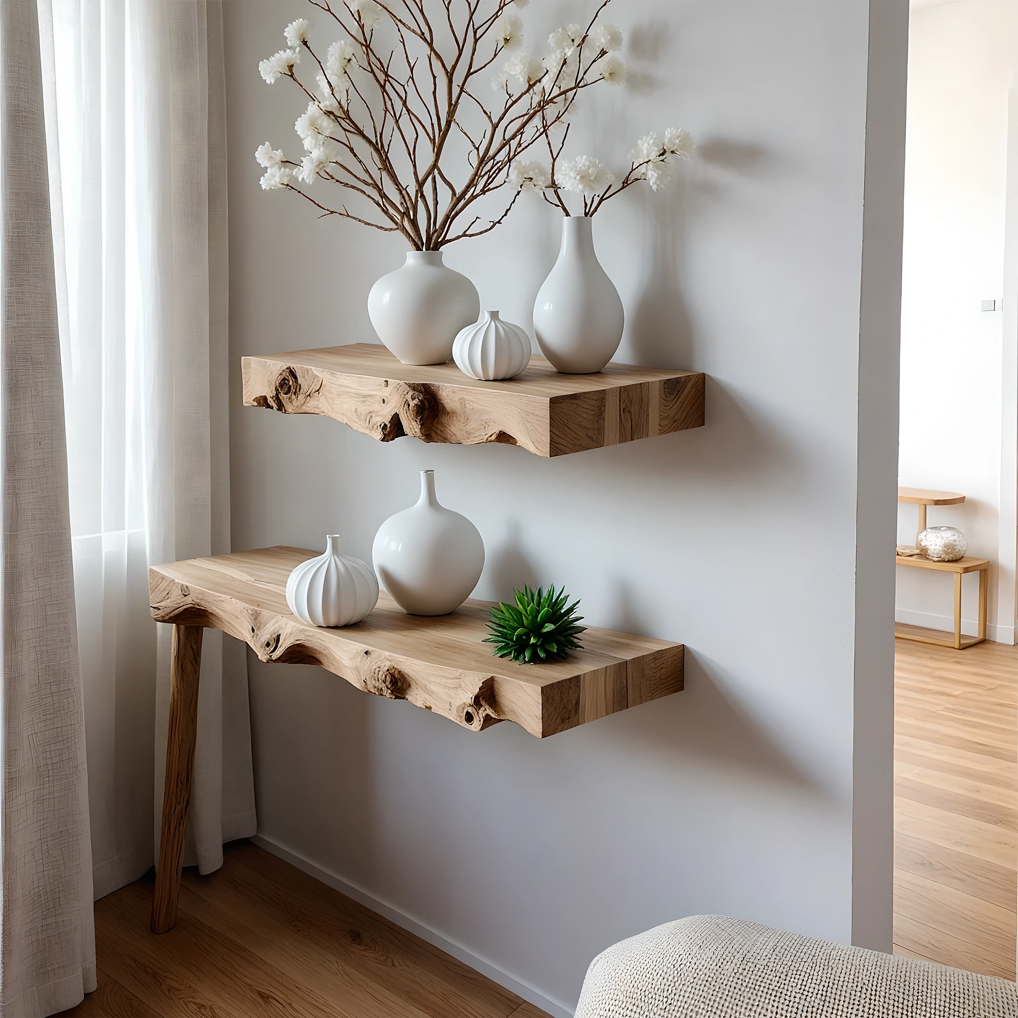 Solid floating shelves, book shelves, souvenir display shelves 