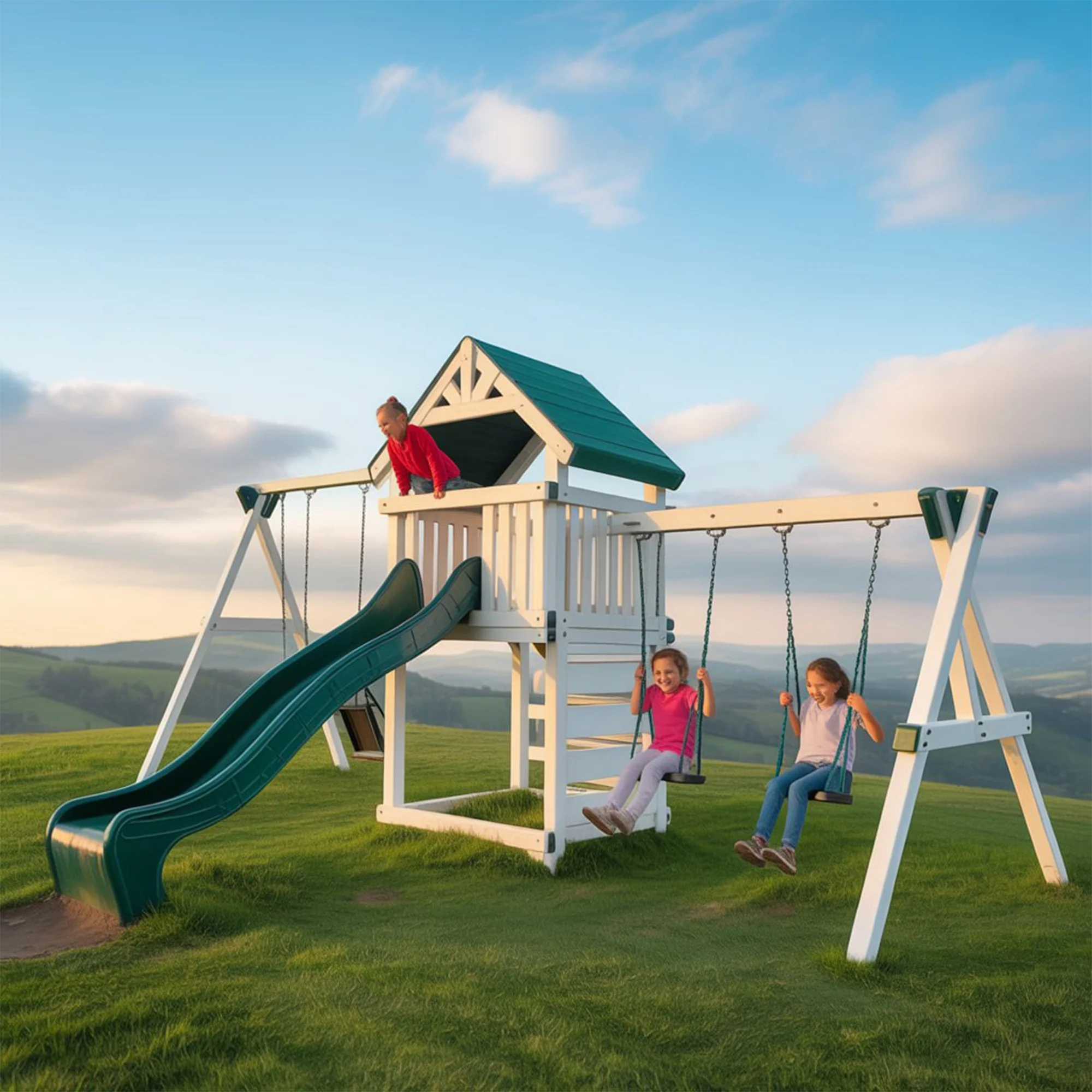 Large Outdoor Playset for Kids – Swings, Slide & Climbing