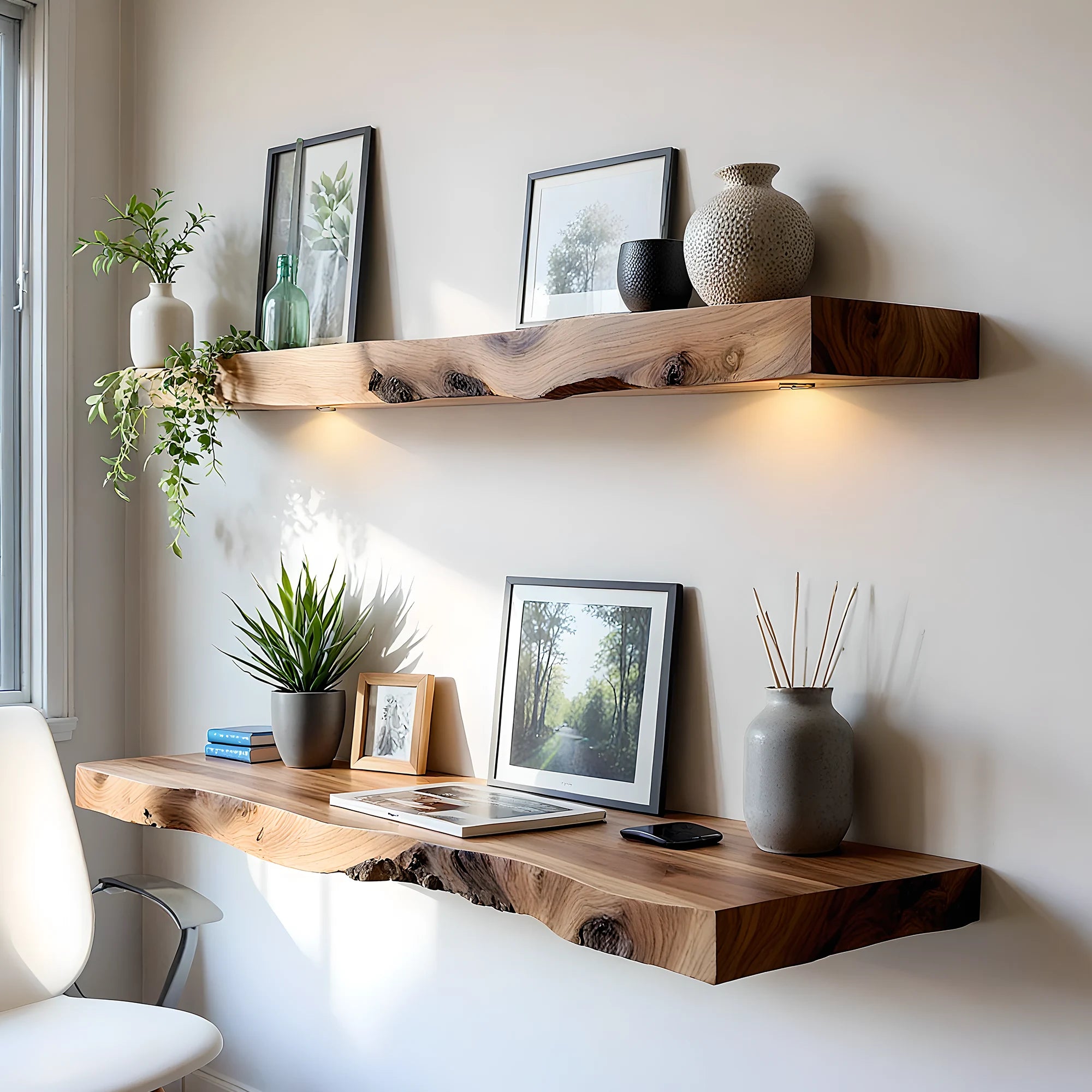 Corner shelf living next to wall natural floating shelves rustic floating living next to christmas decorations housewarming gifts. 