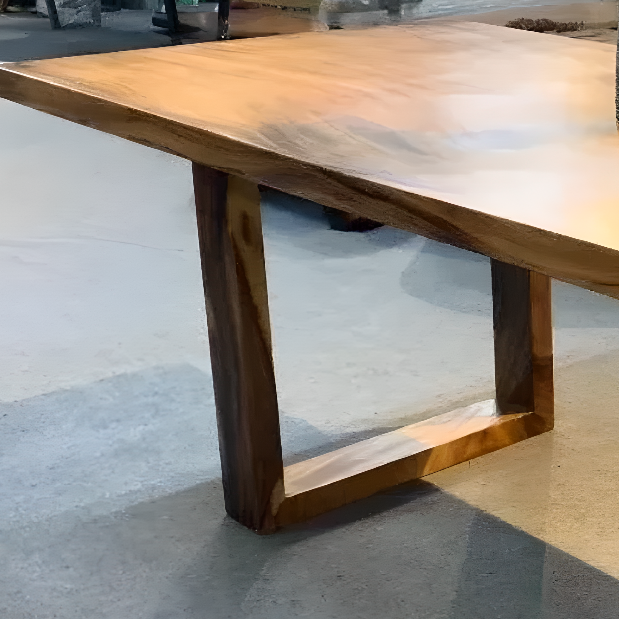 Solid wood dining table, modern living room table 