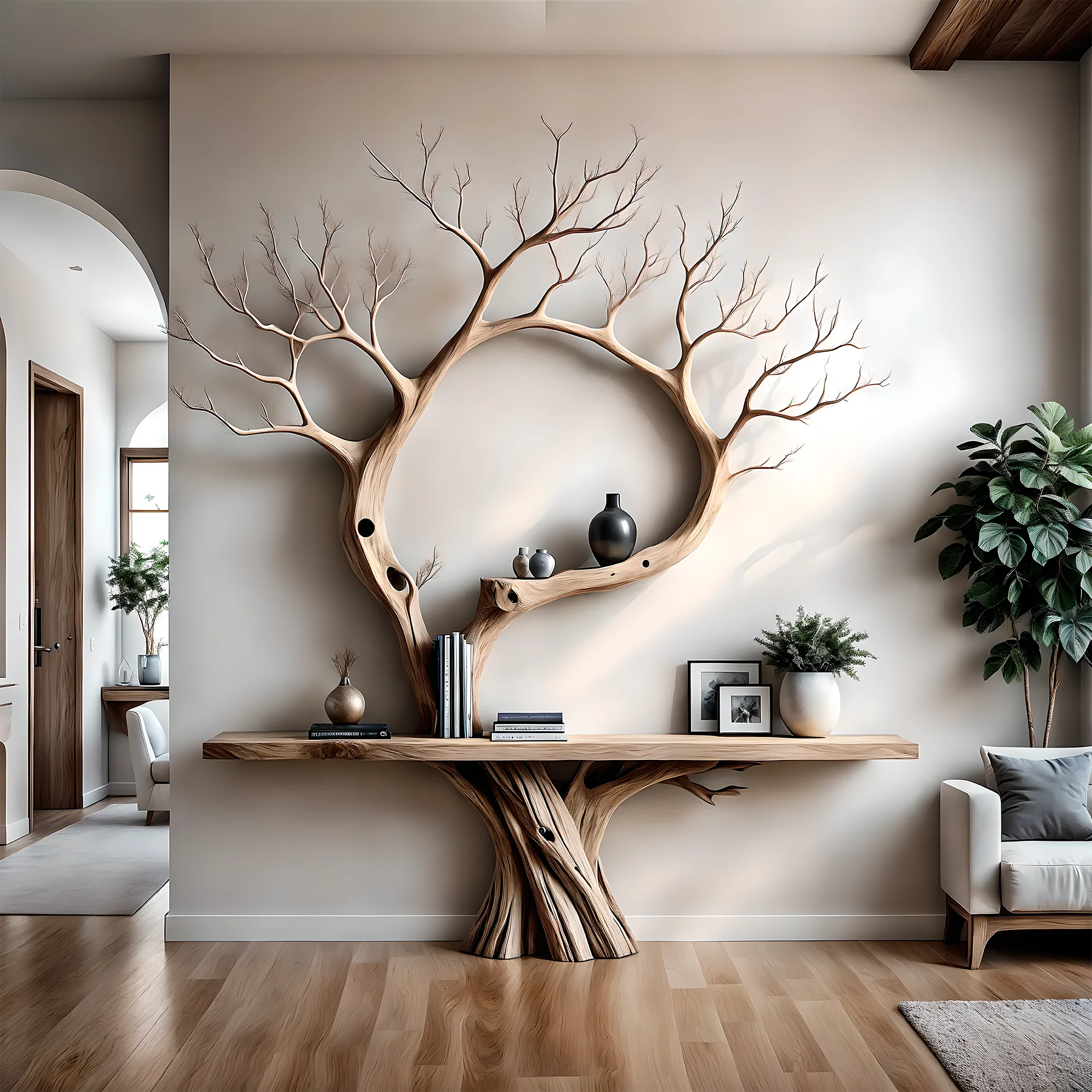 Reading table, children's study table, tree-shaped decorative table 