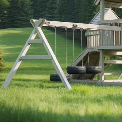 Wooden Swingset with Spiral Tube Slide & Dual Swings – Outdoor Fun