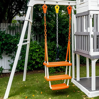 Kids Outdoor Wooden Playset – Safe Backyard Playground with Swings & Slides