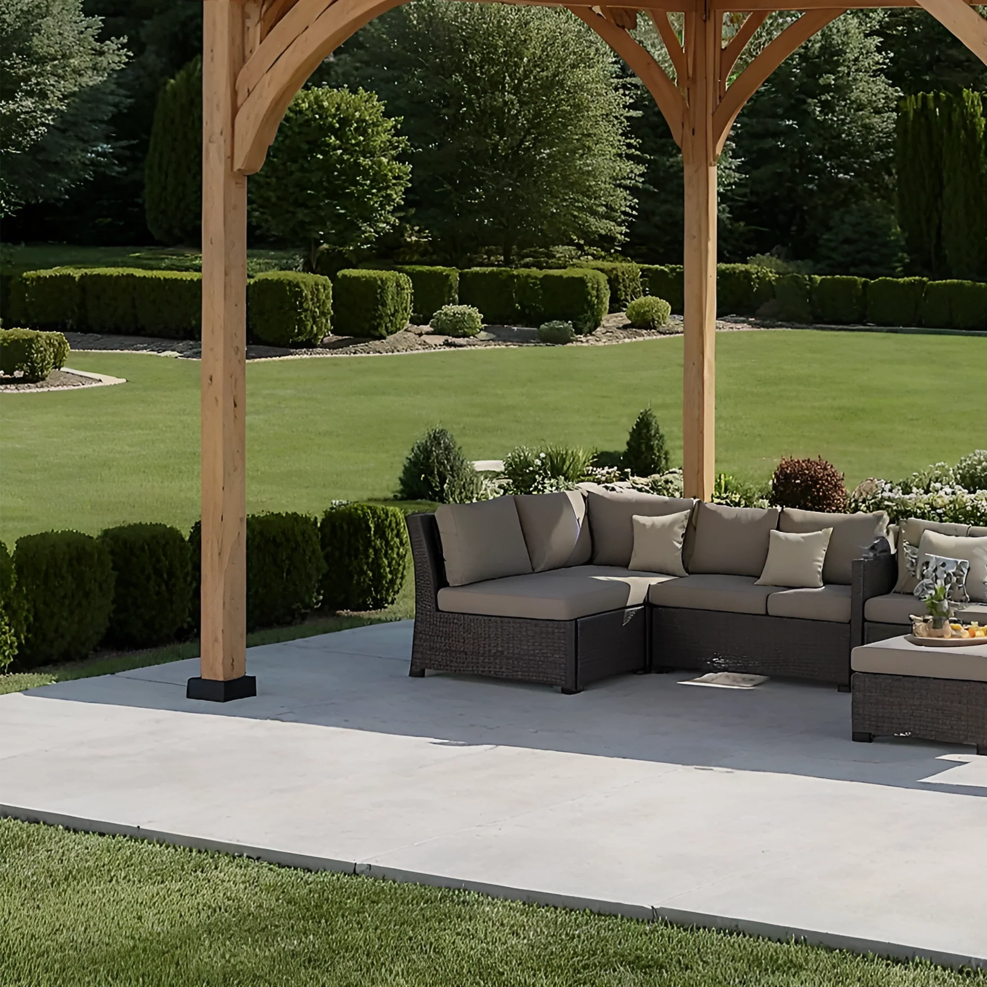 12x12 Wooden Gazebo with Metal Roof | Outdoor Pavilion for Patio, Garden & Poolside Lounge