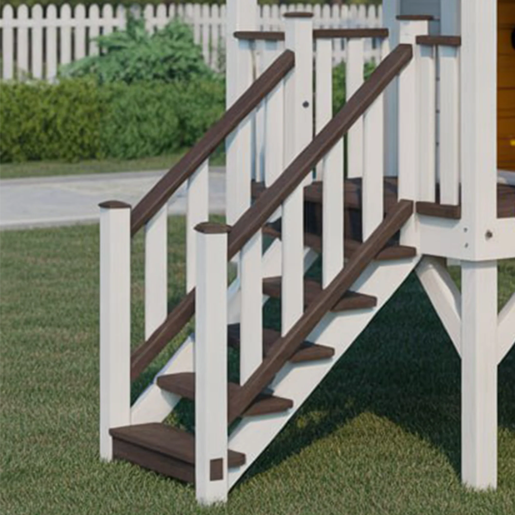 Wooden Playhouse with Slide & Swing – 16ft | Outdoor Backyard Playground