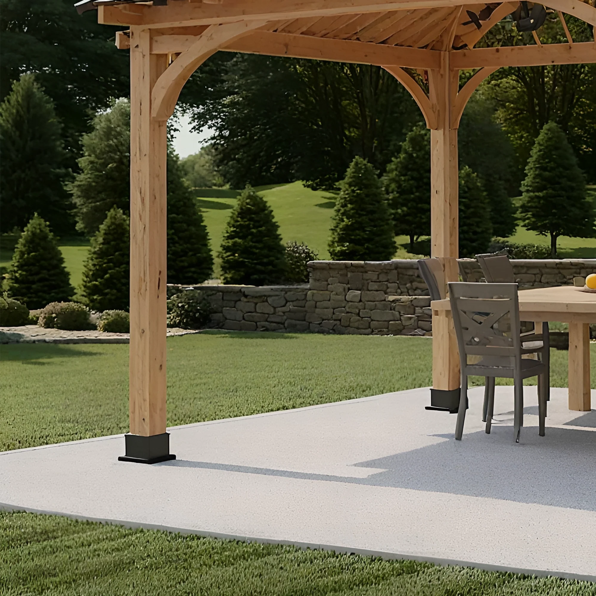 12x12 Wooden Gazebo with Metal Roof | Outdoor Pavilion for Patio, Garden & Backyard Shade
