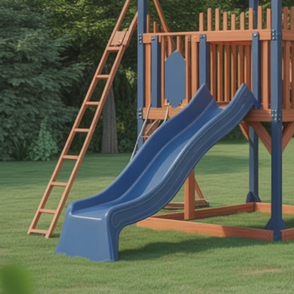Premium Wooden Swingset with Double Slide & Swings – Outdoor Playset