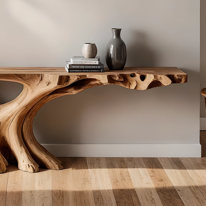 Handmade Solid Wood Console Table – Artistic Root Design