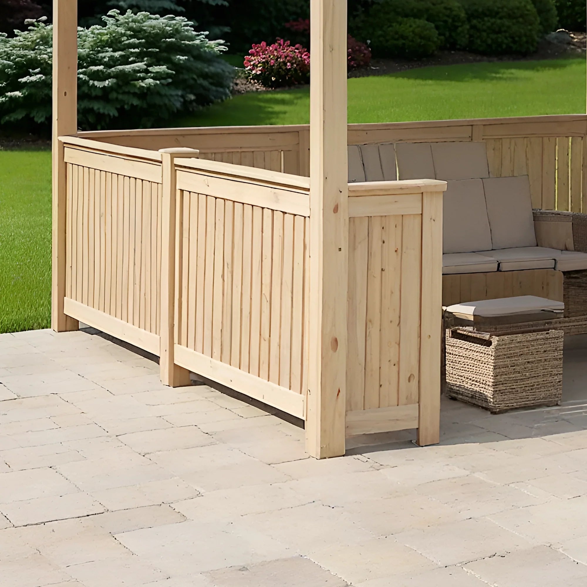12x12 Wooden Gazebo with Privacy Walls & Metal Roof | Outdoor Pavilion for Patio, Garden & Backyard