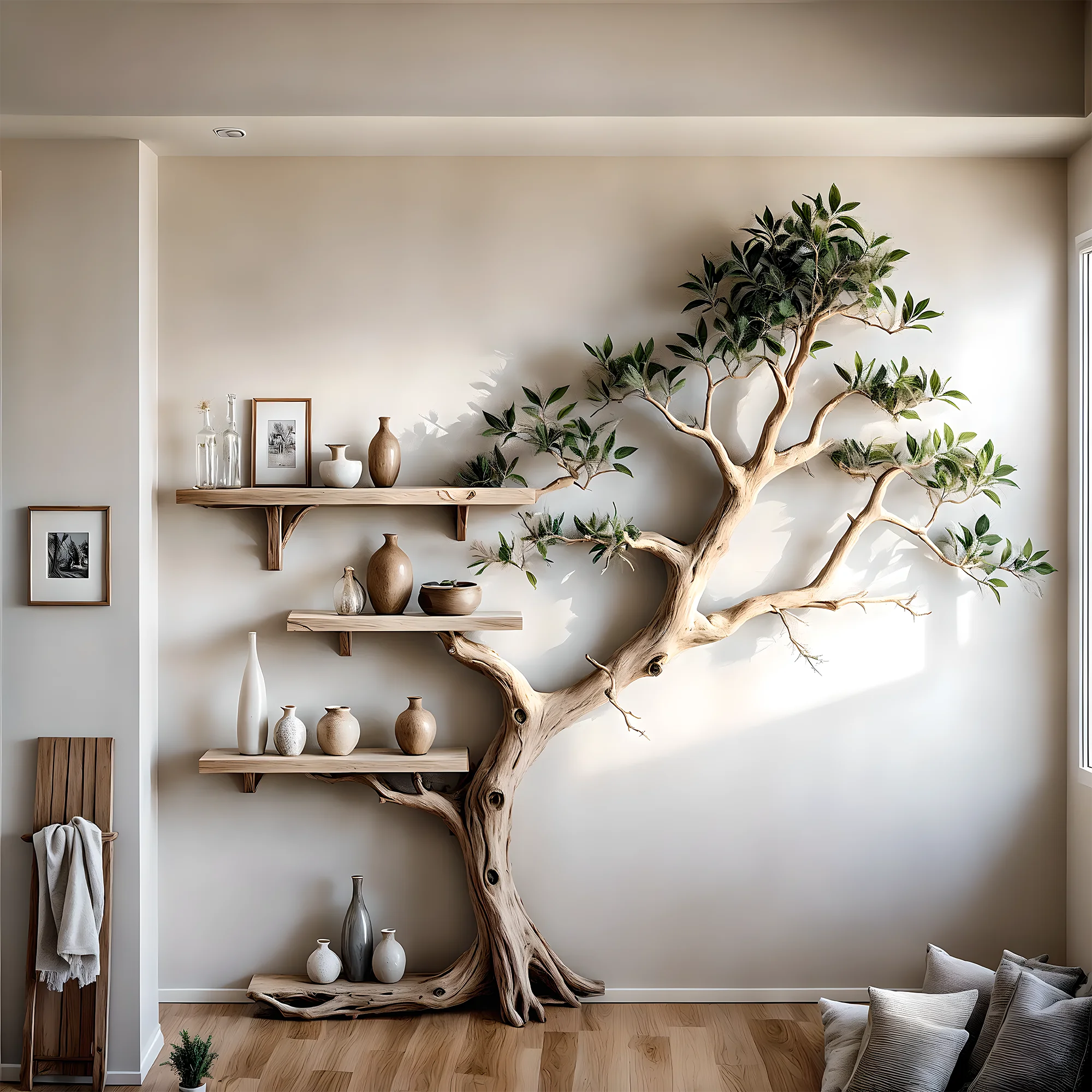 Bookshelf for living room decoration, children's room decoration, tree-shaped bookshelf, monolithic bookshelf 