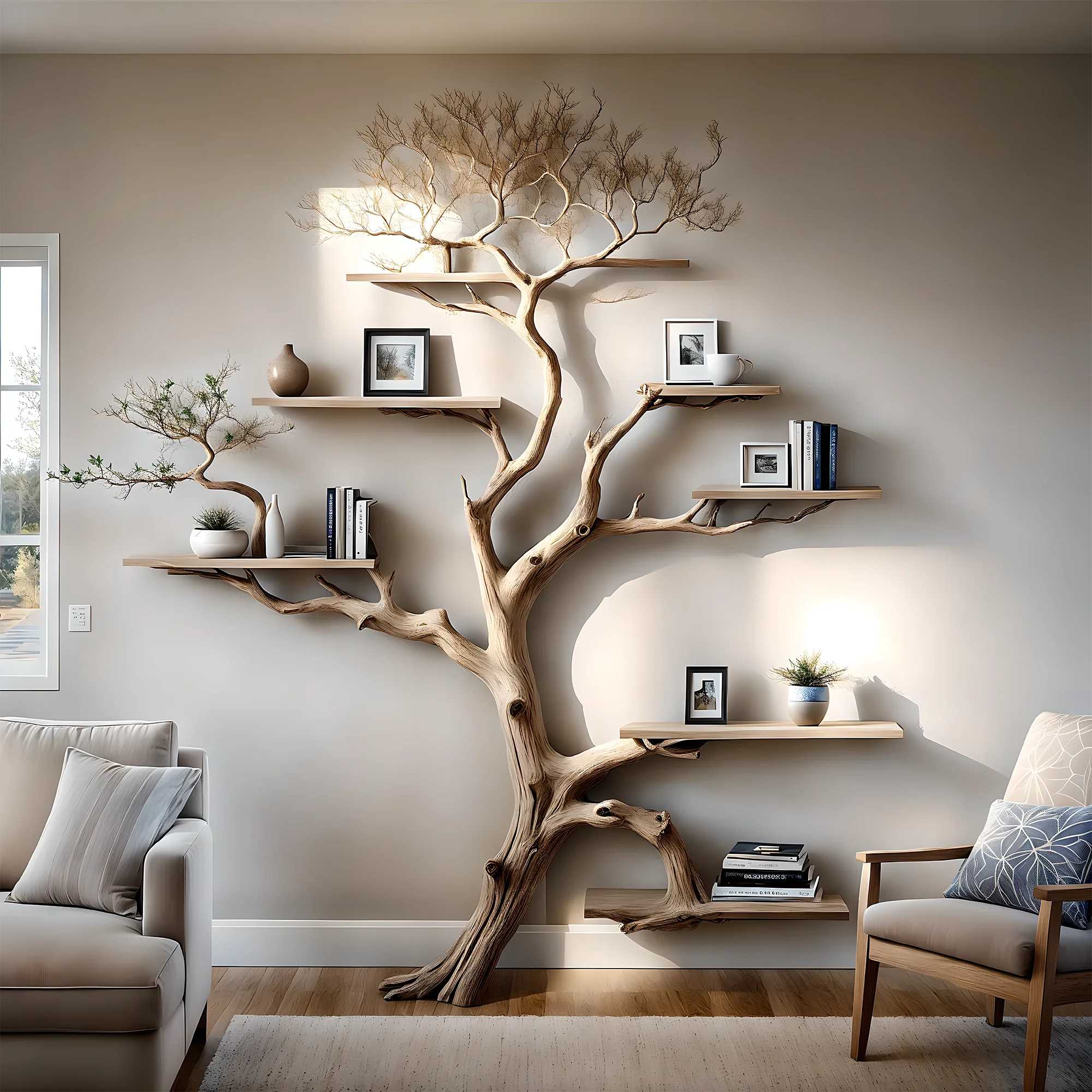 Handmade bookcases, creative bookcases, tree-shaped bookcases 