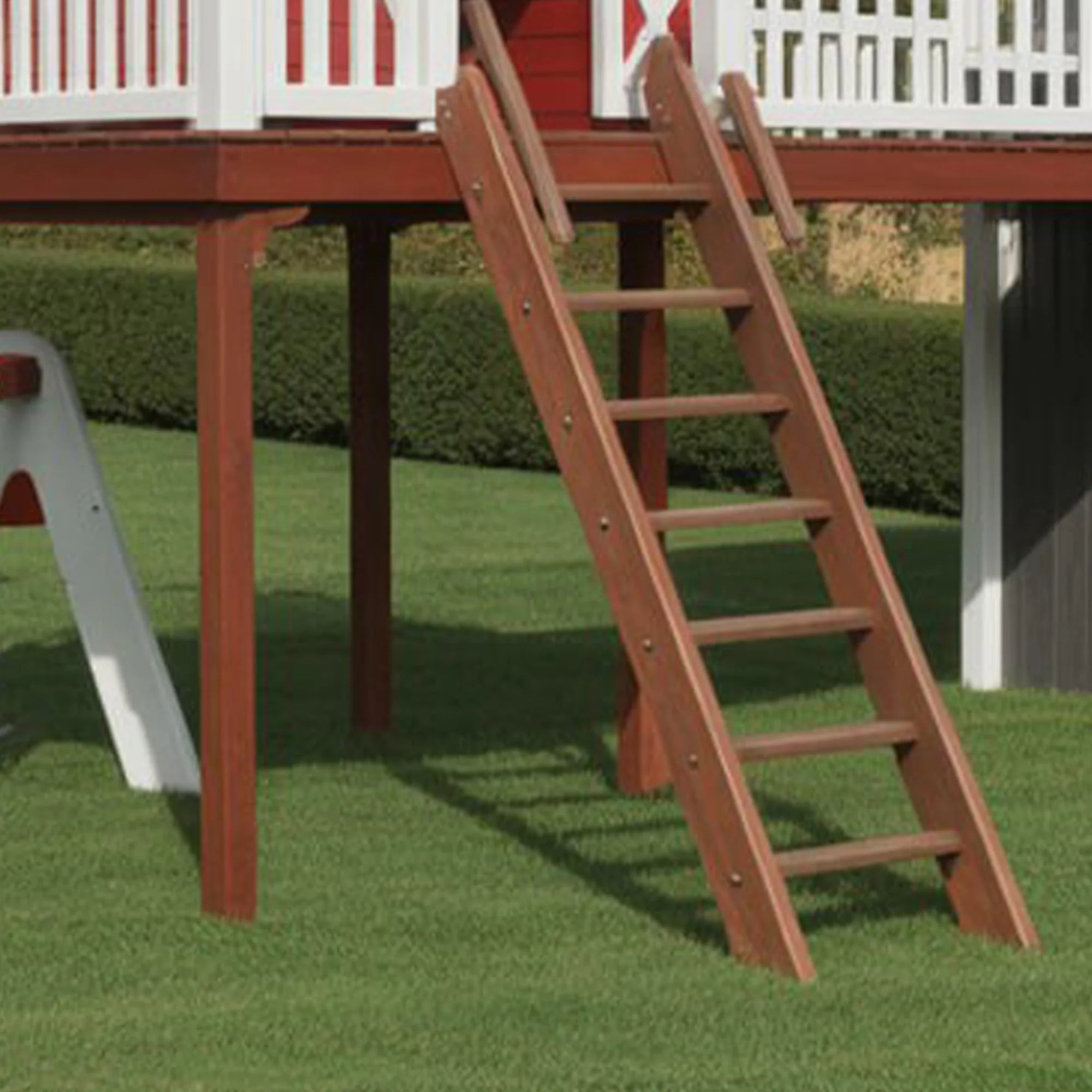 Large Outdoor Wooden Playhouse with Slide, Swings & Climbing Tower – 22ft Backyard Playground