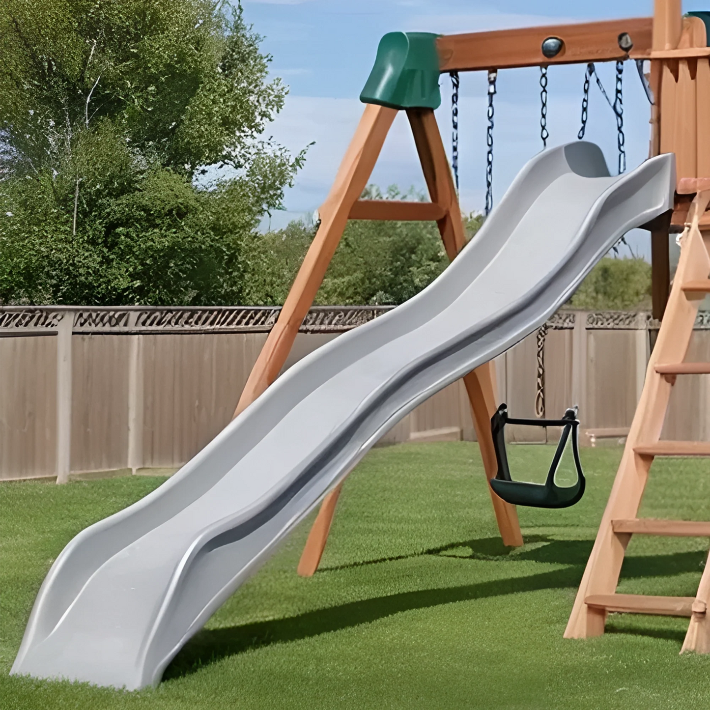 Premium Wooden Playset with Swings & Slide – Safe Outdoor Playground for Children
