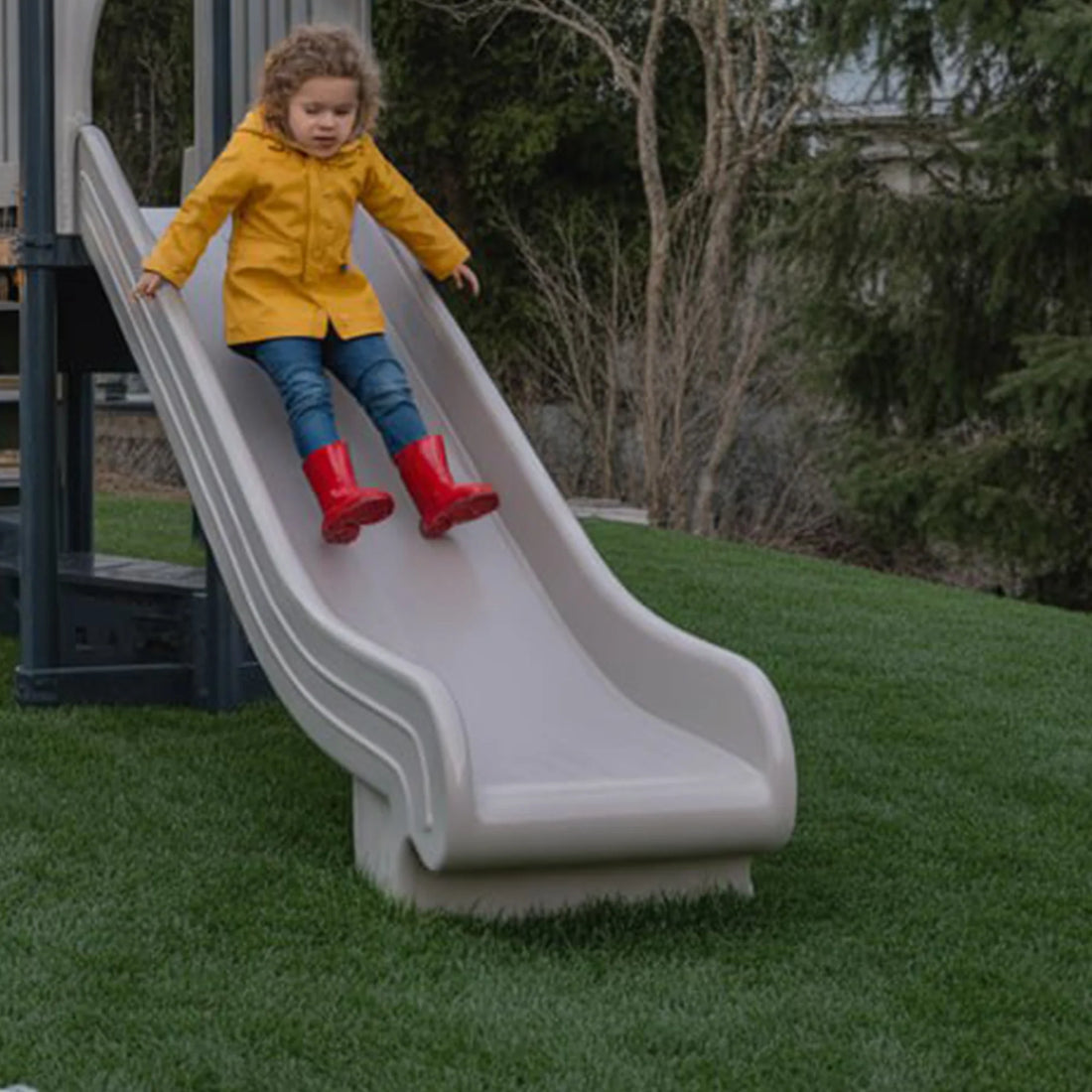 Backyard Kids Slide Playset – Compact Outdoor Playground with Climbing Ladder | 22ft x 6ft x 9ft