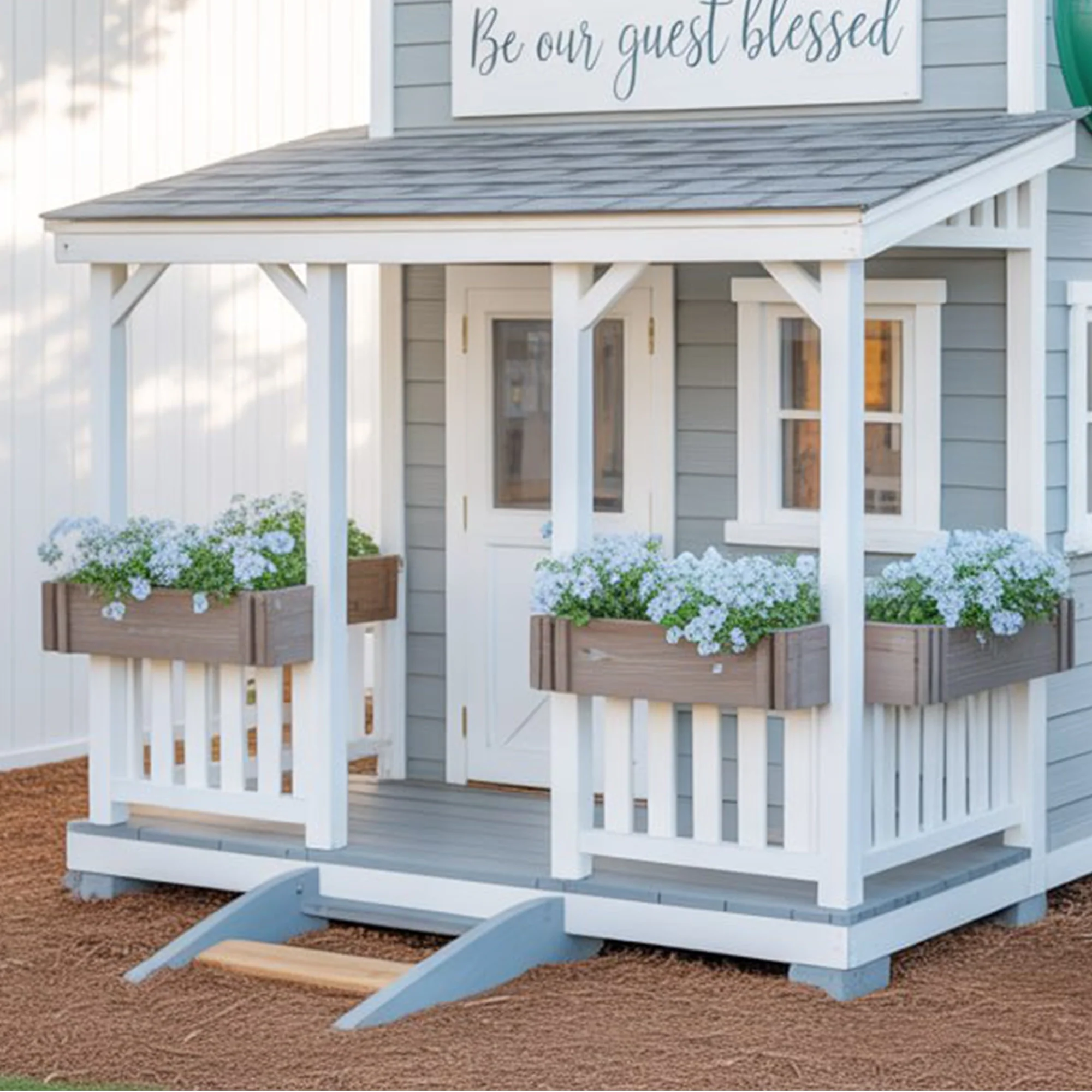 Luxury Wooden Playhouse with Spiral Slide & Swings – Elevated Outdoor Kids Playground | Safe & Durable Backyard Play Structure