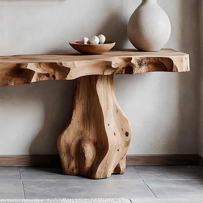 Solid wood console table modern rustic home decor accent for living room