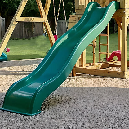 Outdoor Swing Set with Swings, Slides & Playhouse – Kids Wooden Playground