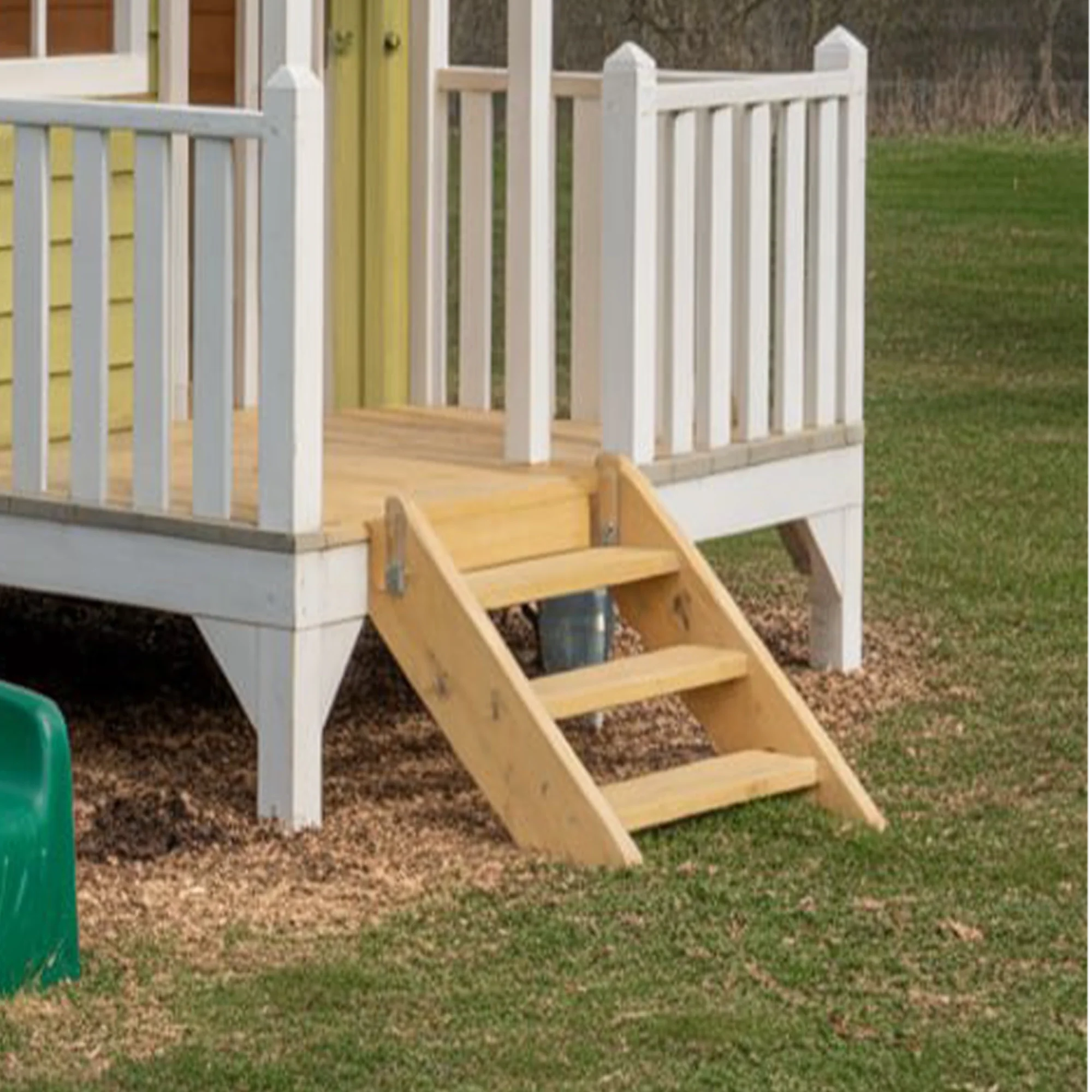 Luxury Wooden Playhouse with Slide & Swing Set – Outdoor Kids Play Structure 22x22 ft, 9 ft Height