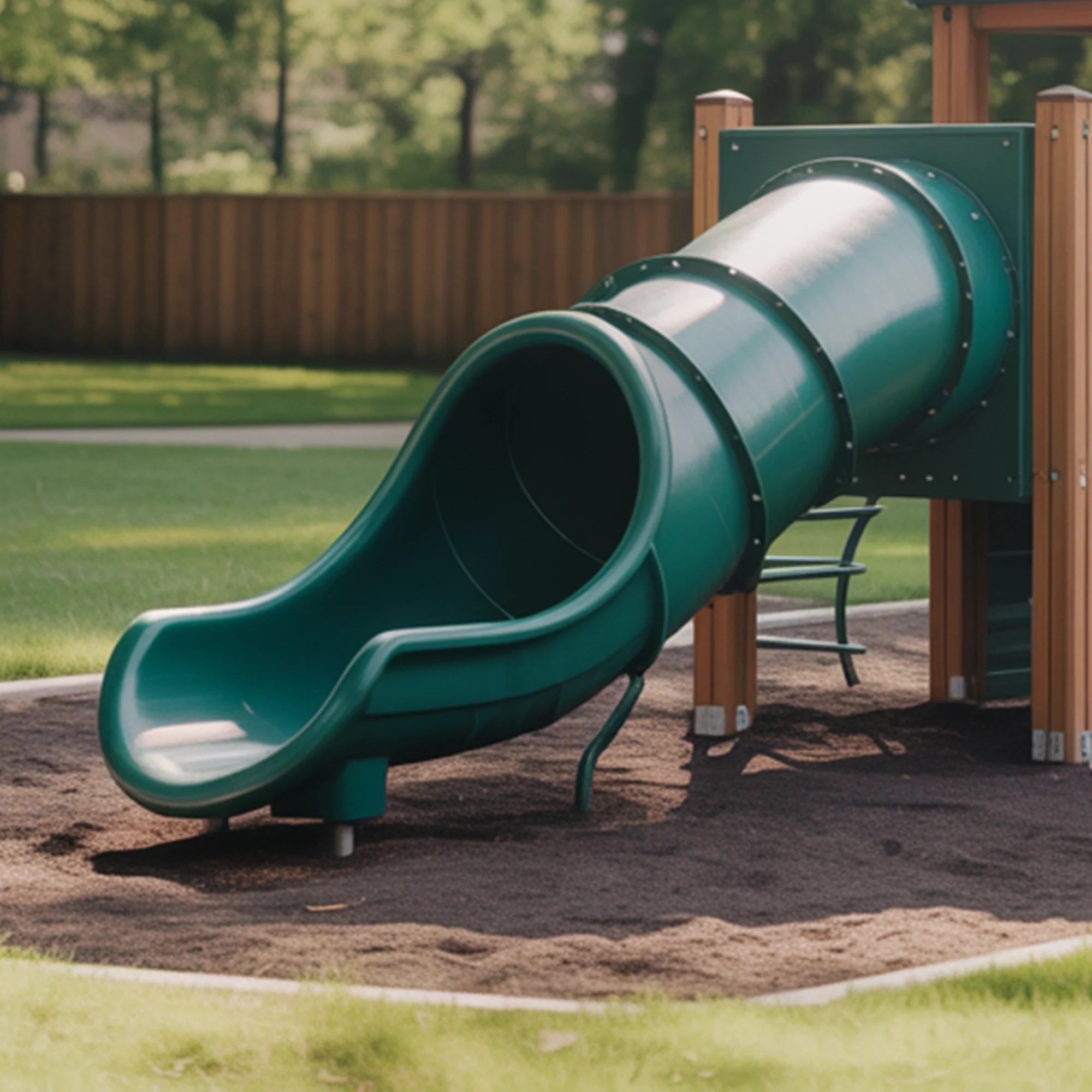 Backyard Wooden Playset with Tube Slide, Climbing Wall & Tower – 20ft x 10ft x 9ft