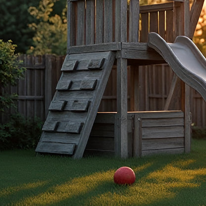 Wooden Swing Set with Slide & Playhouse – Outdoor Playground for Kids Backyard Fun