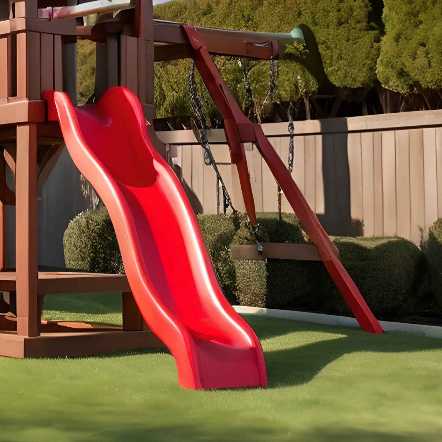 Wooden Swing Set with Slide & Bench – Outdoor Backyard Playground for Toddlers & Kids