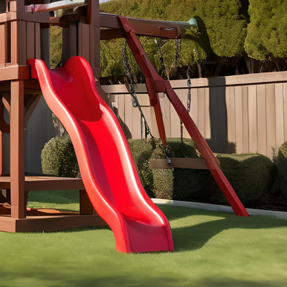 Wooden Swing Set with Slide & Bench – Outdoor Backyard Playground for Toddlers & Kids