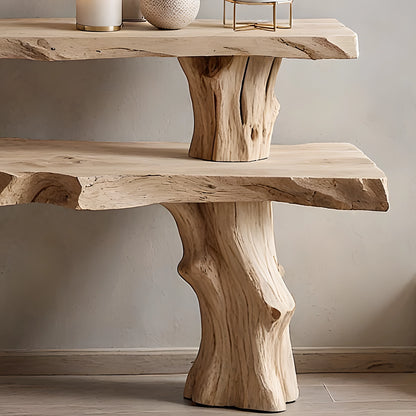 Farmhouse style console table solid wood entryway table for rustic home decor