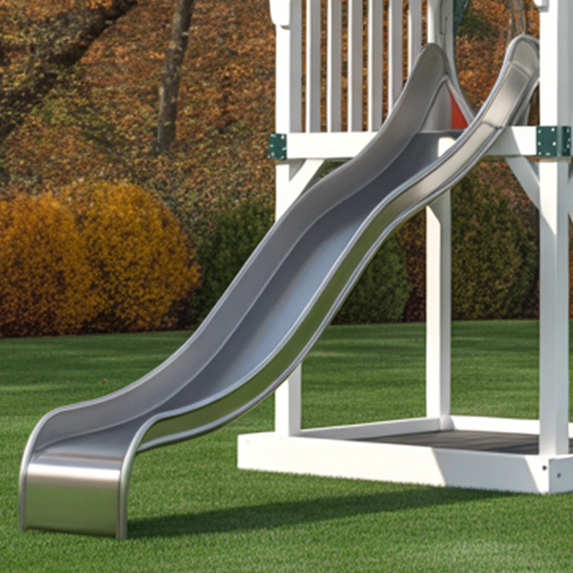 Wooden Outdoor Playset with Double Swings, Slide & Climbing Wall – 22ft x 10ft x 9ft Backyard Playground